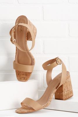 cork block heels