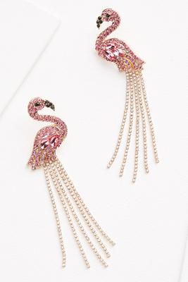 rhinestone flamingo earrings