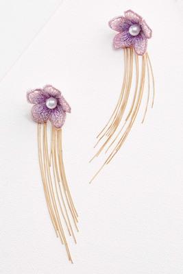 lavender floral earrings