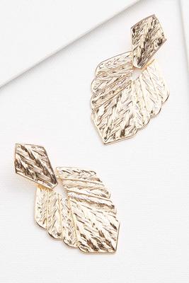 gold palm leaf earrings
