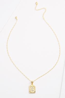 18k s initial pendant necklace