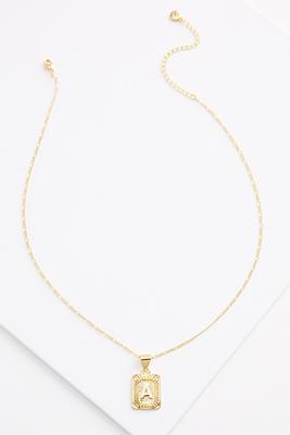 18k a initial pendant necklace