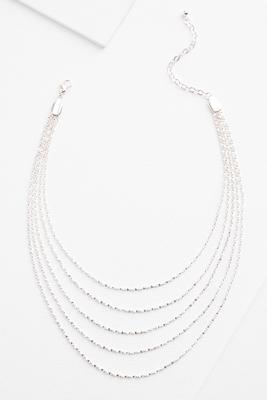 multi layered silver necklace