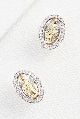fine plated saint stud earrings