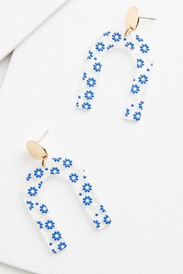 clear floral earrings