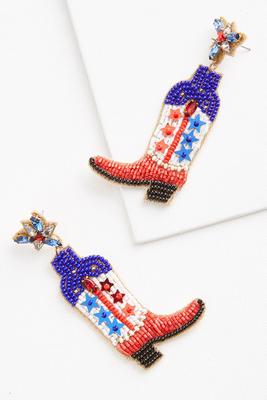 patriotic boot earrings