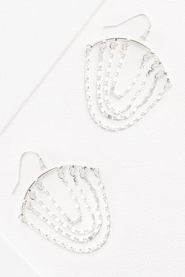 caché silver fringe earrings