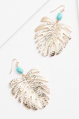 palm leaf earrings