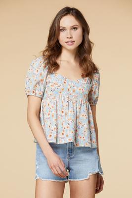 flower cart babydoll top