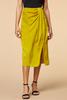  Caché Draped Satin Midi Skirt