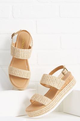 double band raffia wedges