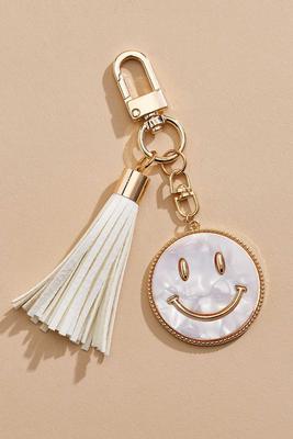 marbled smiley face keychain