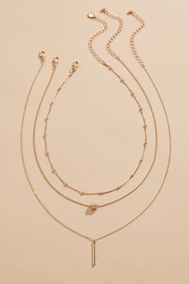 gold bar layered necklace