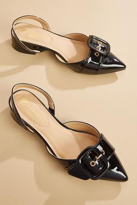 slingback patent flats