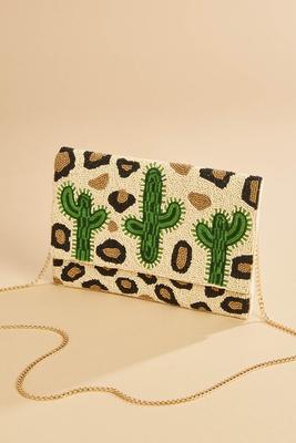 beaded cactus clutch