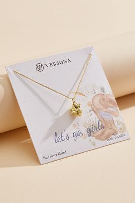fine plated disco cowgirl necklace