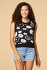  Carnations In Contrast Sweater Tank