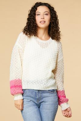 pink peek-a-boo sweater