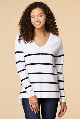 personality stripe sweater-white