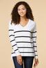  Personality Stripe Sweater- White