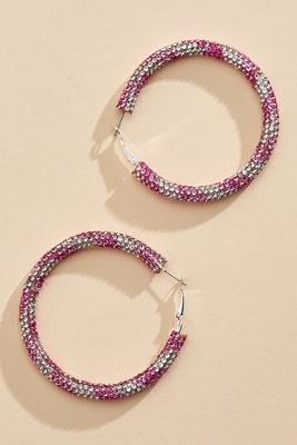 pink stripe hoop earrings