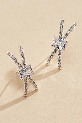 embellished criss cross earrings