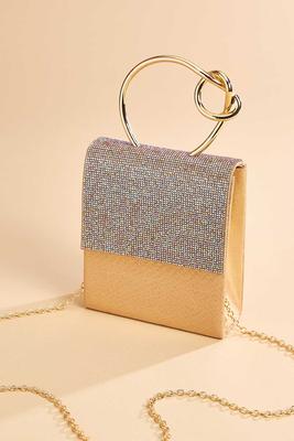 iridescent rhinestone clutch