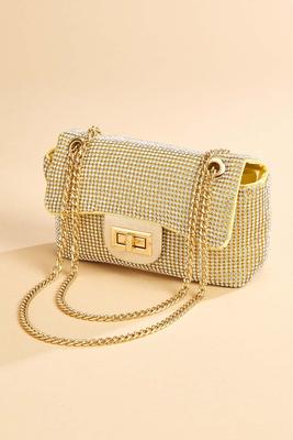 gold rhinestone clutch