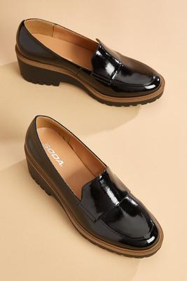 platform patent loafers
