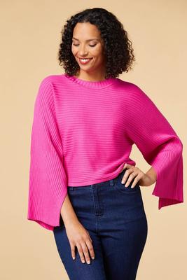 pink it over sweater