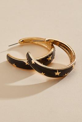 starry enamel hoop earrings