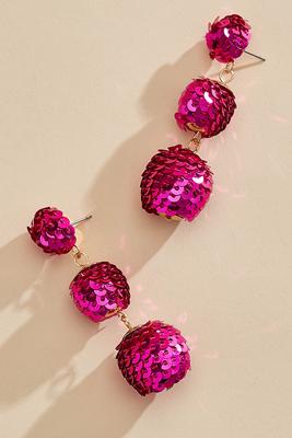 tiered sequin ball earrings