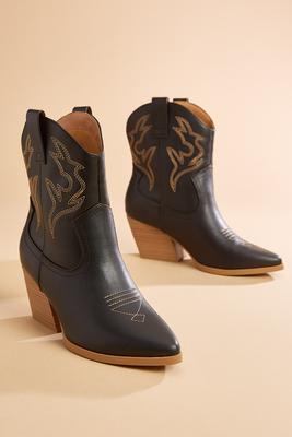 contrast stitching cowgirl boots
