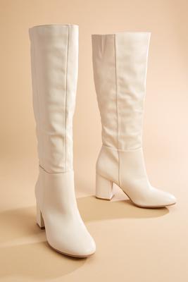 knee high faux leather boots