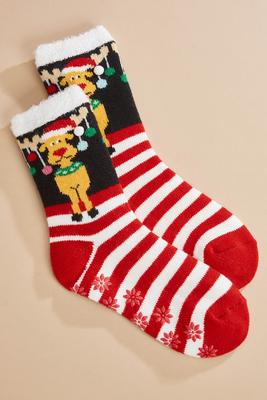 oh deer slipper socks