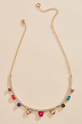 colorful glass bib necklace