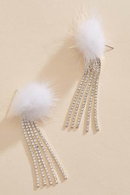 puff fringe dangle earrings