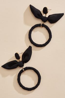 wrapped bow dangle earrings