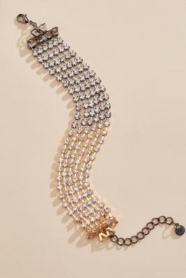 two tone rhinestone bracelet