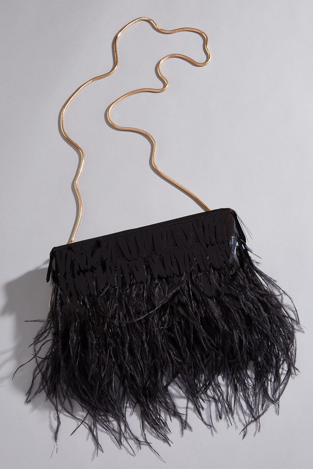 Versona  caché black feather crossbody