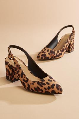suede leopard slingback heels