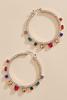  Glass Stone Hoop Earrings