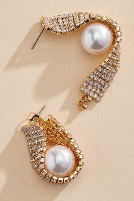rhinestone wrapped tear earrings