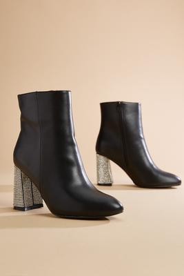 bling heel booties