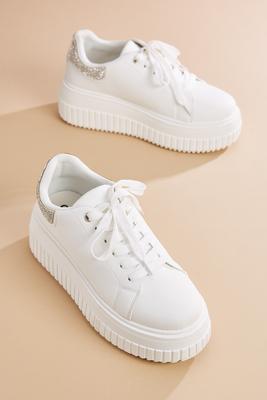 bling back platform sneakers