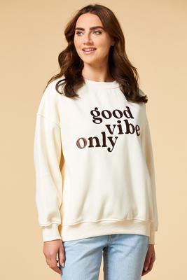 good vibes only sweatshirt-white