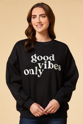 good vibes only sweatshirt-black