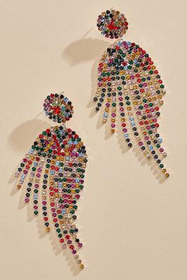 colorful stones fringe earrings