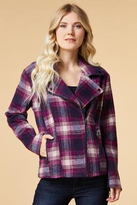plaid to the bone moto jacket