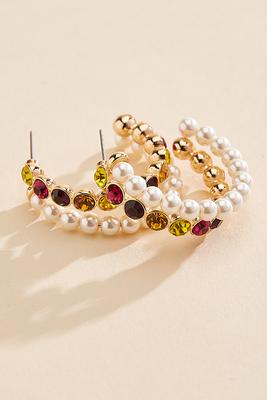 double hoop colorful earrings
